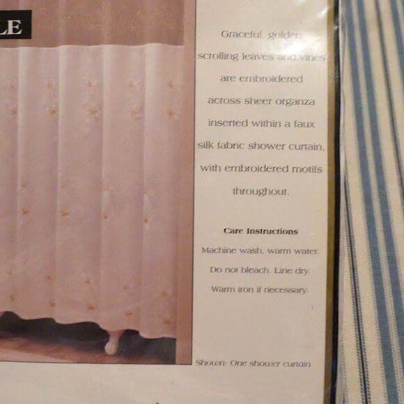 NIP! Lorraine Home Fashions "Gabrielle" Embroidered Shower Curtain - Picture 4 of 6